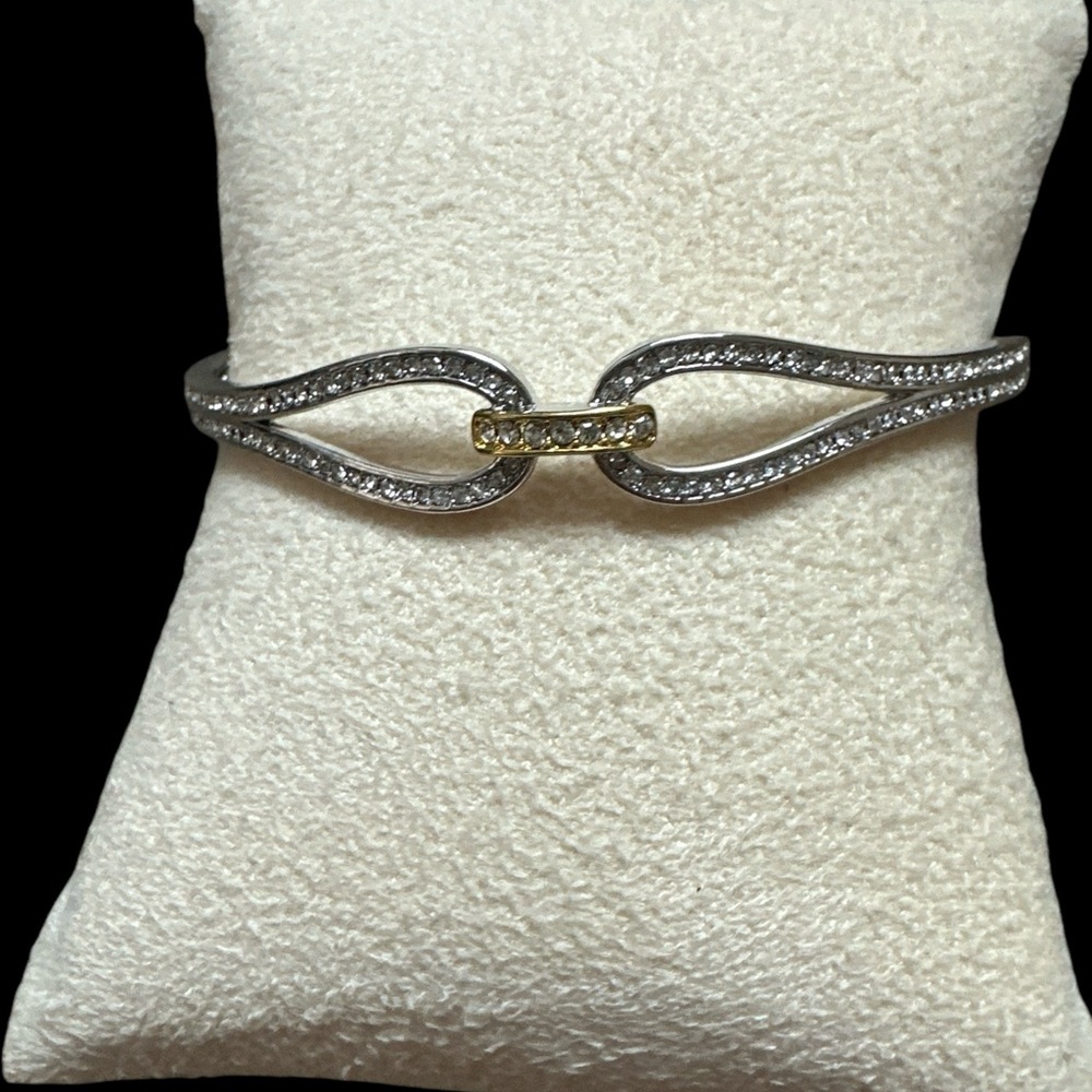Silver and Gold Plated and CZ Hinge Bangle, NEW STRAITS TIMES
